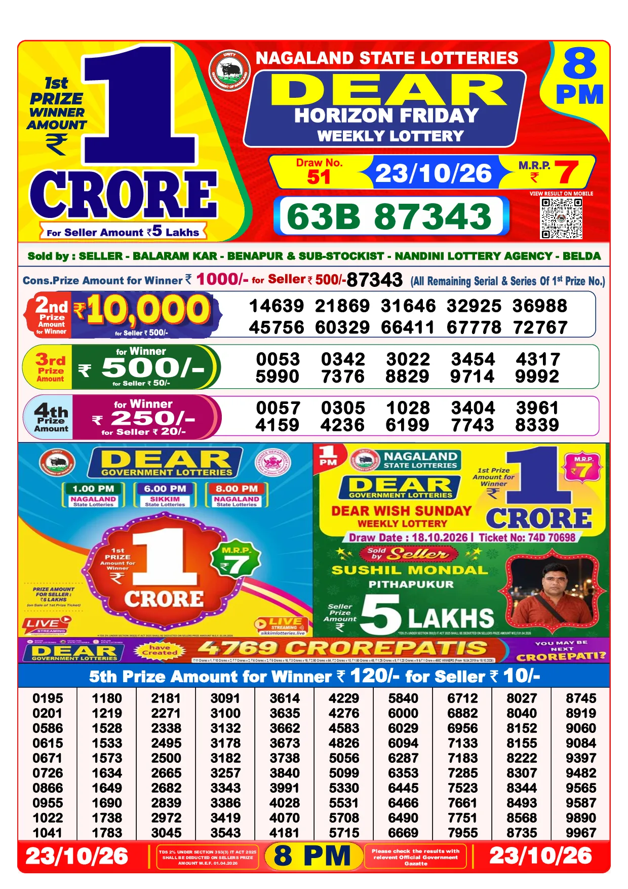 Result 8:00 PM Draw Result